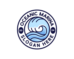 Wave Ocean Beach logo design