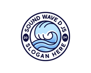 Wave Ocean Beach logo design