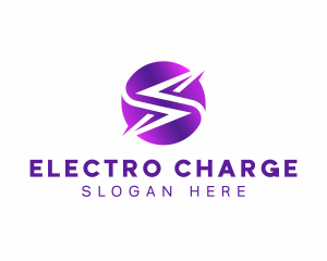 Electricity Charge Lightning logo design