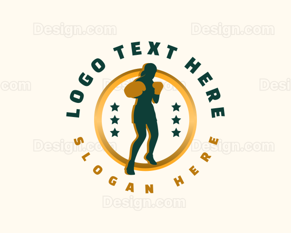 Female Boxer Gym Logo