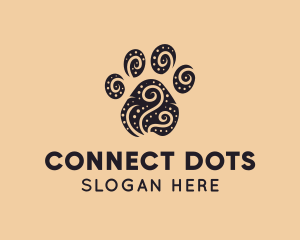 Dog Paw Spiral Dots logo