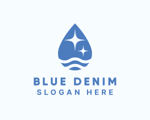 Blue Water Sparkle  logo design