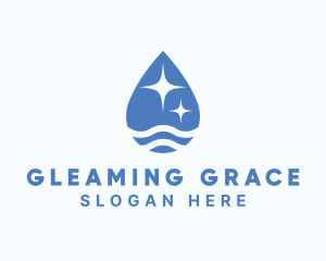 Blue Water Sparkle  logo design