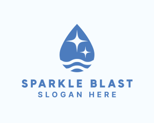 Blue Water Sparkle  logo design