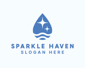 Blue Water Sparkle  logo design