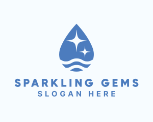 Blue Water Sparkle  logo design