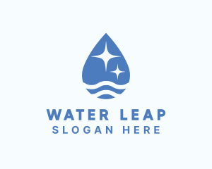 Blue Water Sparkle  logo design