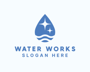 Blue Water Sparkle  logo design