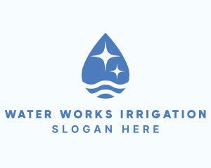 Blue Water Sparkle  logo design