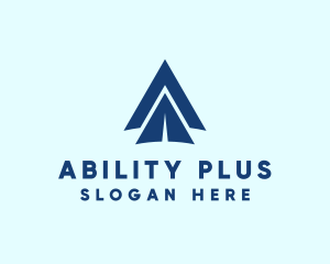 Blue Paper Airplane  logo design