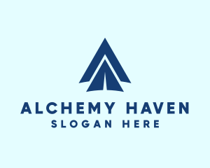 Blue Paper Airplane  logo design