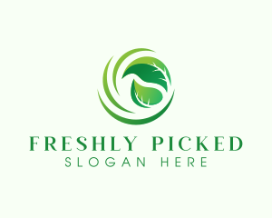 Natural Wind Leaf logo design