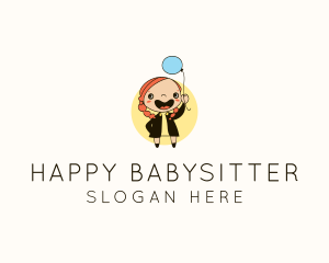 Happy Girl Kid logo design