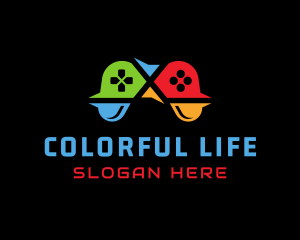 Colorful Game Controller logo design