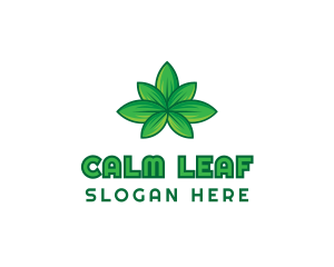 Green Cannabis Weed Leaf logo