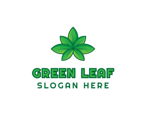 Green Cannabis Weed Leaf logo