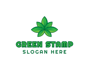 Green Cannabis Weed Leaf logo design