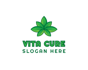 Green Cannabis Weed Leaf logo
