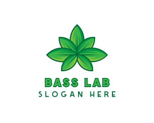 Green Cannabis Weed Leaf logo design