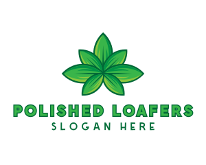 Green Cannabis Weed Leaf logo design