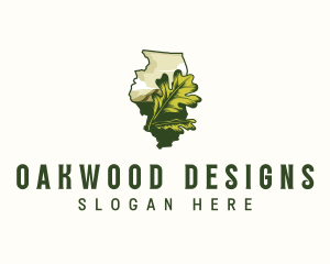 Illinois White Oak Leaf logo design