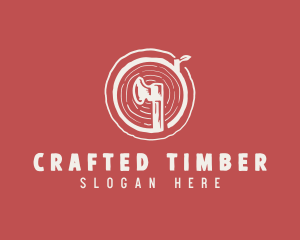 Axe Lumberjack Carpentry Handyman logo design