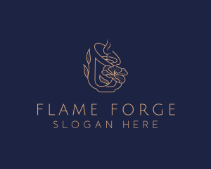 Candle Light Flower logo design