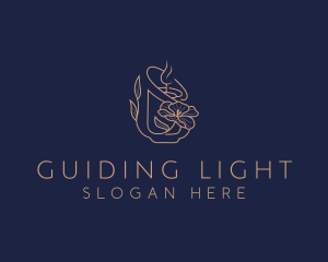 Candle Light Flower logo design