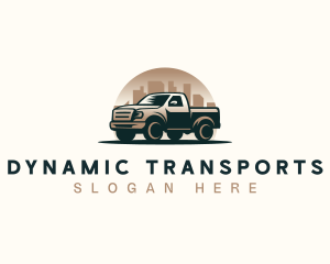 Pickup Truck Transport logo design