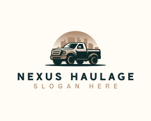 Pickup Truck Transport logo design