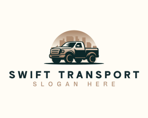 Pickup Truck Transport logo design