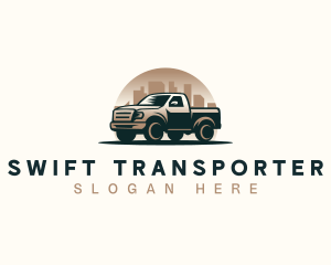 Pickup Truck Transport logo design