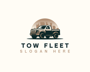 Pickup Truck Transport logo design