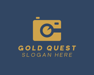 Gold Camera Lens logo design