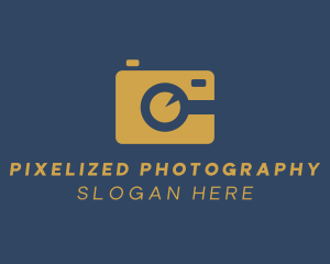 Gold Camera Lens logo design