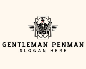 Retro Gentleman Barbershop logo design