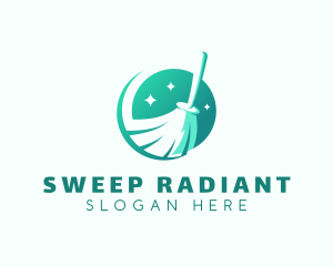 Sweeping Broom Janitorial logo design