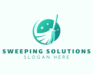 Sweeping Broom Janitorial logo design