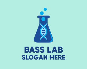 Blue DNA Beaker logo design