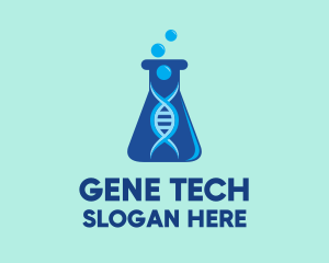 Blue DNA Beaker logo design