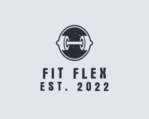 Dumbbell Gym Badge logo design