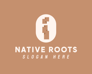 Brown Ethnic Letter I logo