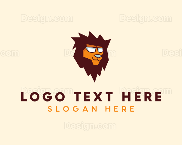 Cool Lion Face Logo