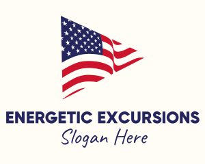 Triangular American Flag logo design