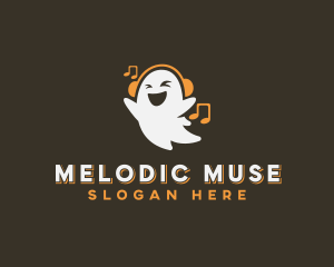 Music Headphones Ghost logo design