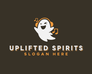 Music Headphones Ghost logo design