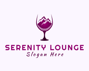 Wine Glass Mountain Peak logo design