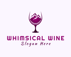 Wine Glass Mountain Peak logo design