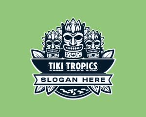 Tribal Tiki Mask logo design