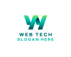 Web Technology Letter W logo design